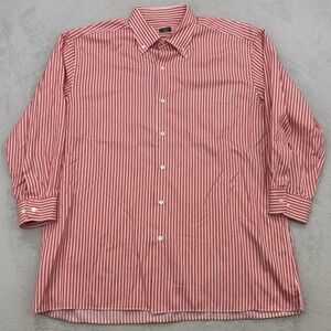 Solemare Shirt Mens XL Red Maus Hoffman Striped Button Down 3/4 Sleeve Italy